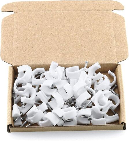 HJ Garden 50pcs Half Clamp J-Hook with Nail For Pex Tubing Pipe Support Round Cable Fixing Tie, Black in Saudi Arabia