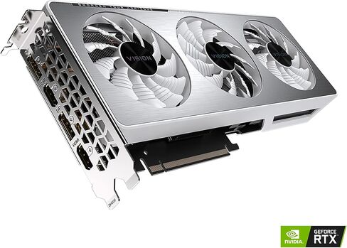 GIGABYTE GeForce RTX 3060 Ti Vision OC 8G Graphics Card, WINDFORCE 3X Cooling System, LHR, 8GB 256-bit GDDR6, GV-N306TVISION OC-8GD REV2.0 Video Card in Saudi Arabia