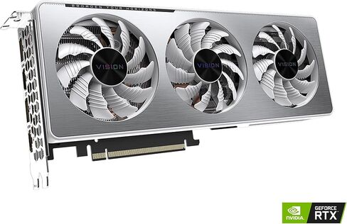 GIGABYTE GeForce RTX 3060 Ti Vision OC 8G Graphics Card, WINDFORCE 3X Cooling System, LHR, 8GB 256-bit GDDR6, GV-N306TVISION OC-8GD REV2.0 Video Card in Saudi Arabia