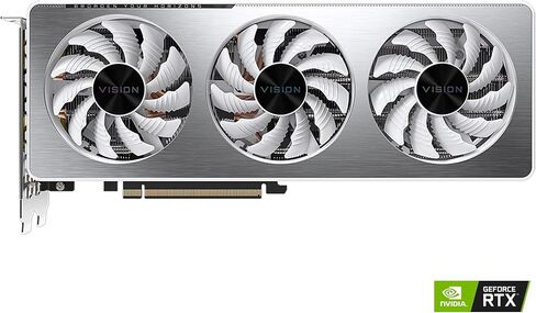 GIGABYTE GeForce RTX 3060 Ti Vision OC 8G Graphics Card, WINDFORCE 3X Cooling System, LHR, 8GB 256-bit GDDR6, GV-N306TVISION OC-8GD REV2.0 Video Card in Saudi Arabia