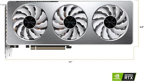 GIGABYTE GeForce RTX 3060 Ti Vision OC 8G Graphics Card, WINDFORCE 3X Cooling System, LHR, 8GB 256-bit GDDR6, GV-N306TVISION OC-8GD REV2.0 Video Card in Saudi Arabia