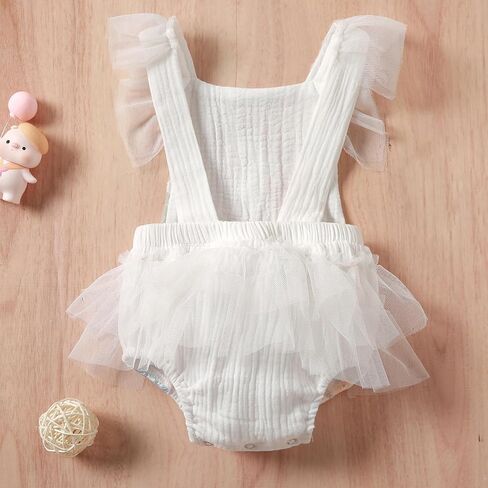 Baby Girl First Birthday Outfit Lace Tutu Romper Bodysuit Dress Headband Princess 1st Costume Cake Smash Party Photo Shoot in Saudi Arabia