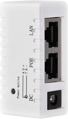 Ethernet Injector Adapter POE Splitter Power Over POE Injector for LAN Network LAN Port for Standard POE(White) in Saudi Arabia