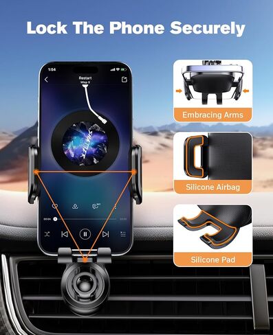 حامل هاتف للسيارة [لا يحجب أبدًا] حامل هاتف عالمي للسيارة [جرابات سميكة صديقة]، حامل حامل للهاتف بدون استخدام اليدين يناسب iPhone 15 14 13 Pro Max Plus Samsung in Kuwait