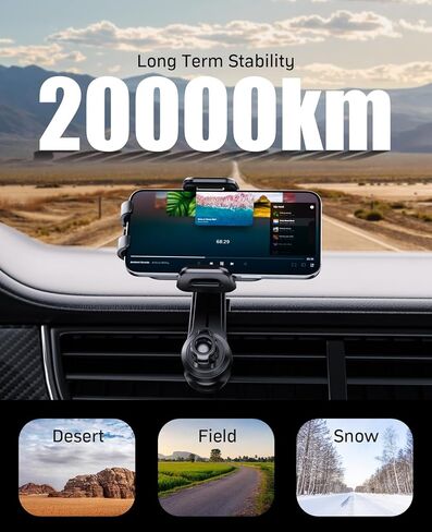 حامل هاتف للسيارة [لا يحجب أبدًا] حامل هاتف عالمي للسيارة [جرابات سميكة صديقة]، حامل حامل للهاتف بدون استخدام اليدين يناسب iPhone 15 14 13 Pro Max Plus Samsung in Kuwait