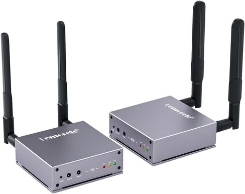 جهاز إرسال واستقبال HDMI لاسلكي من Lemorele، جهاز إرسال فيديو HDMI 5G مع حلقة HDMI/نقل لاسلكي بالأشعة تحت الحمراء يصل إلى 656 قدمًا للاجتماعات وبث الفيديو in Kuwait