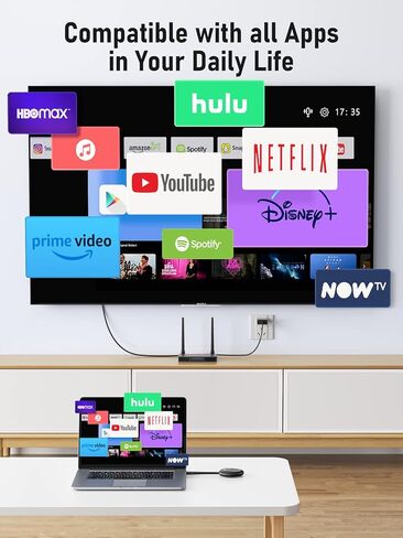 جهاز إرسال واستقبال HDMI لاسلكي من Lemorele يدعم 2.4/5 جيجا هرتز، جهاز إرسال فيديو HDMI لاسلكي لنقل ثابت من نقطة إلى نقطة إلى جهاز استقبال HDMI (165FT/50M). in Kuwait