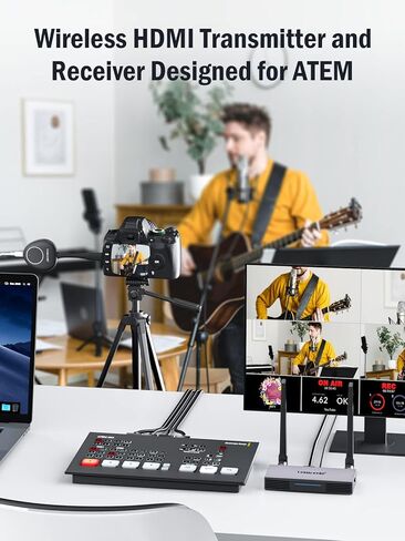 جهاز إرسال واستقبال HDMI لاسلكي من Lemorele يدعم 2.4/5 جيجا هرتز، جهاز إرسال فيديو HDMI لاسلكي لنقل ثابت من نقطة إلى نقطة إلى جهاز استقبال HDMI (165FT/50M). in Kuwait