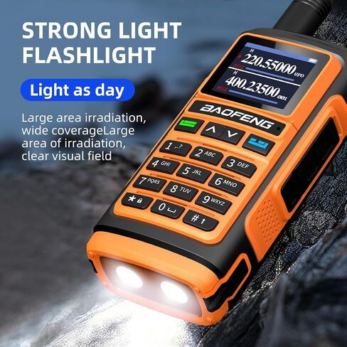 baofeng uv-5r ترقية هام راديو طويل المدى اتجاهين راديو uv-17r لاسلكي للبالغين مقاوم للماء ثنائي النطاق شاحن USB 999 قنوات vox مع سماعة الأذن، مصباح يدوي بطارية ليثيوم أيون in Saudi Arabia