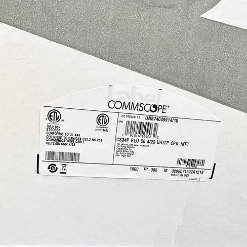 Cat6 Plenum Solid cable 1000ft USA MADE Brand | Cat6 Plenum Solid Copper UTP 1000ft Blue cable CS34P in Saudi Arabia
