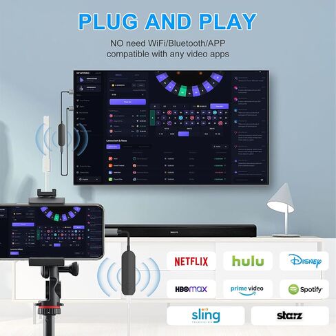 جهاز إرسال واستقبال HDMI لاسلكي، التوصيل والتشغيل 165FT دفق الوسائط فيديو/صوت/ملف Netfix HDMI موسع لاسلكي 5G 4K لهاتف Iphone، IPad، كمبيوتر محمول مع مخرج Type-C للشاشة، جهاز العرض، HDTV in Saudi Arabia