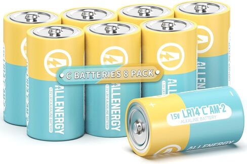 C Batteries 4 Pack LR14 1.5V Alkaline Battery Long-Lasting, 10-Year Shelf Life in Saudi Arabia