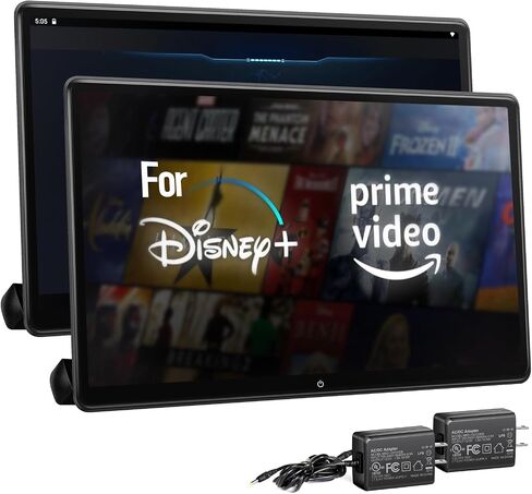 15.6 بوصة 4K Android 11.0 مقعد خلفي متعدد الوظائف لتلفزيون السيارة، 5G واي فاي مسند الرأس شاشة لمس تابلت 1080P بلوتوث/USB/SD/HDMI داخل + خارج/FM/وصلة مرآة/مشغل فيديو Airplay (2Ram 32Rom(2Monitors)) in Saudi Arabia