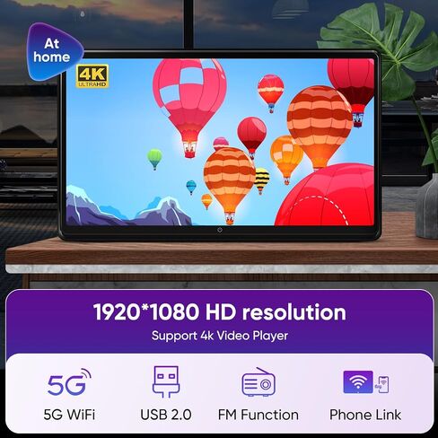 15.6 بوصة 4K Android 11.0 مقعد خلفي متعدد الوظائف لتلفزيون السيارة، 5G واي فاي مسند الرأس شاشة لمس تابلت 1080P بلوتوث/USB/SD/HDMI داخل + خارج/FM/وصلة مرآة/مشغل فيديو Airplay (2Ram 32Rom(2Monitors)) in Saudi Arabia
