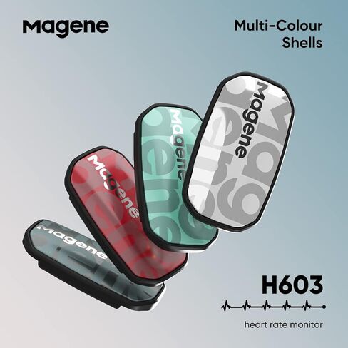 Magene H603 Chest Strap Heart Rate Monitor, ANT+ and Bluetooth Compatible with Fully Adjustable Strap, iPhone & Android Compatible in Saudi Arabia