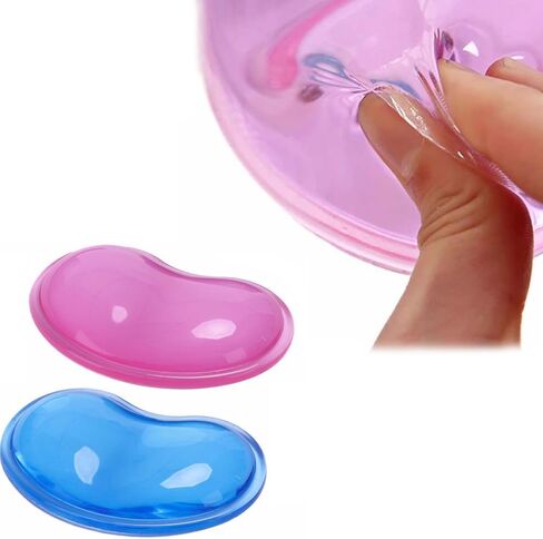 قطعتان من وسادة مسند المعصم من جل السيليكون، وسادة معصم على شكل قلب، وسادة ماوس مريحة وشفافة، وسادة يد باردة، تقلل بشكل فعال من آلام تعب المعصم in Saudi Arabia