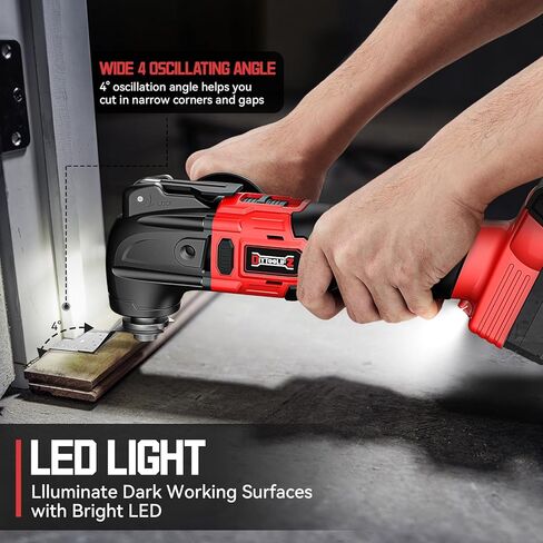 Cordless Oscillating Tool for Milwaukee 18V Battery, 6 Variable Speed Brushless-Motor Tool, Oscillating multi tool kit for Cutting Wood Drywall Nails Remove Grout & Sanding(Battery Not Included) in Kuwait