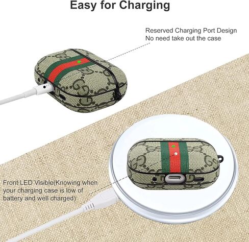 لحافظة AirPods Pro الجيل الثاني 2022، غطاء حماية فاخر مقاوم للصدمات لكامل الجسم لحافظة AirPods Pro 2 [مصباح LED أمامي مرئي] in Kuwait