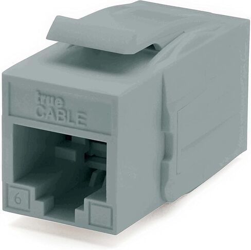 trueCABLE Cat6A Keystone Jack Coupler, Unshielded (UTP), PoE++ (4PPoE), UL Listed, ETL Verified, ANSI/TIA 568-2.D Cat 6A Performance Compliant, Female to Female RJ45 Couplers, White, 12 Pack in Kuwait