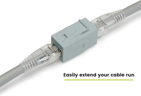trueCABLE Cat6A Keystone Jack Coupler, Unshielded (UTP), PoE++ (4PPoE), UL Listed, ETL Verified, ANSI/TIA 568-2.D Cat 6A Performance Compliant, Female to Female RJ45 Couplers, White, 12 Pack in Kuwait