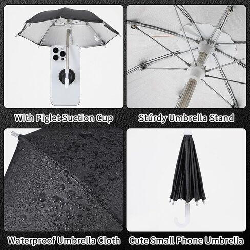 Phone Umbrella for Sun, Universal Adjustable Piggy Suction Cup Phone Stand Umbrella for Phone, Stand Sun Visor, Sun Shade Cover Cell Phone Umbrella Sun Shade for Phone Block Glare Anti-reflec in Saudi Arabia