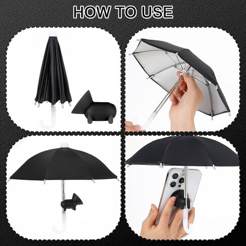 Phone Umbrella for Sun, Universal Adjustable Piggy Suction Cup Phone Stand Umbrella for Phone, Stand Sun Visor, Sun Shade Cover Cell Phone Umbrella Sun Shade for Phone Block Glare Anti-reflec in Saudi Arabia