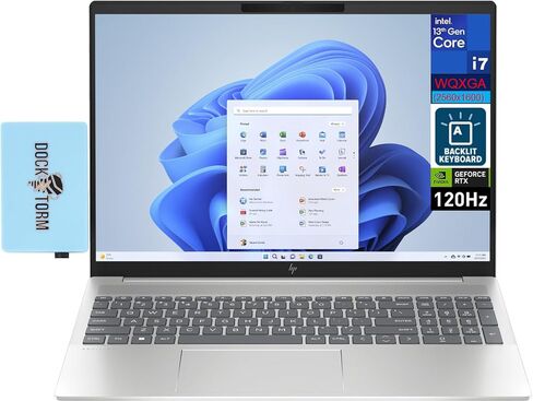 كمبيوتر محمول HP Pavilion Plus للأعمال مقاس 16.0 بوصة 120 هرتز IPS WQXGA (Intel i7-13700H، GeForce RTX 3050 6GB، 16GB LPDDR5X، 2TB SSD، Backlit KYB، Thunderbolt 4، WiFi 6E، Win 11Pro) مع موسع منفذ USB DKZ in Kuwait