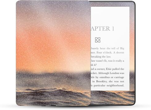 MightySkins Glossy Glitter Skin Compatible with Amazon Kindle Paperwhite 5 6.8-inch 11th Gen (2021) Full Wrap - Sunset Sea | Protective High-Gloss Glitter Finish | Easy to Apply | Made in The USA in Saudi Arabia