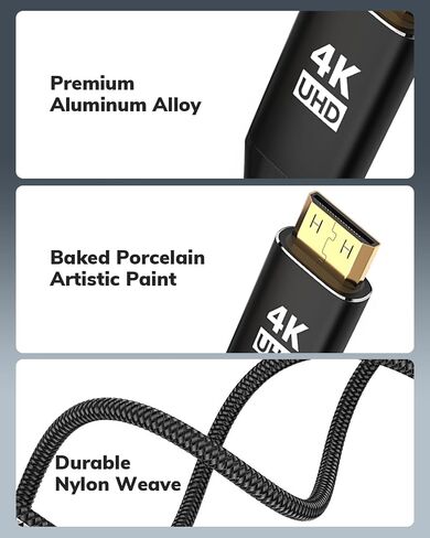 4K Mini DisplayPort إلى Mini HDMI Cable 3Ft، Thunderbolt 2 إلى Mini HDMI سلك أحادي الاتجاه، يدعم 4K @ 30 هرتز لجهاز MacBook، Surface Pro/Dock to KYY، ARZOPA، VILVA، MNN، شاشة محمولة in Saudi Arabia
