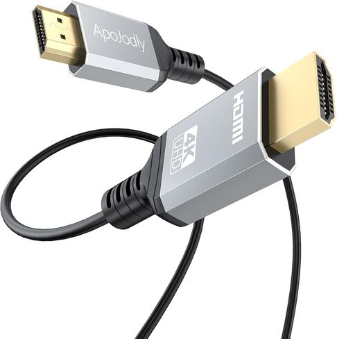 كابل HDMI رفيع 4K بطول 6 أقدام، كابل HDMI فائق النحافة بطول 6 أقدام مرن فائق الدقة HDMI 2.0 سلك 4K@60 هرتز، 2K@144 هرتز، 1080P، HDR، ثلاثي الأبعاد، ARC للكمبيوتر المحمول، الشاشة، HDTV، PS5/4/3، Xbox، الكاميرا in Kuwait