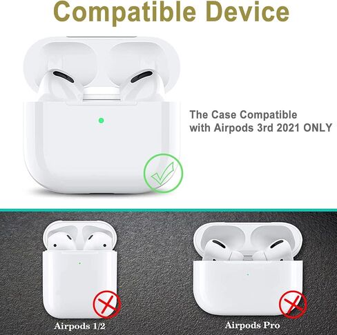 Airpods 3rd Generation Case (Not Fit Pro) - Wonjury Flower Protective Hard Airpods 3 Case Cover Shockproof Women Girls with Keychain for Apple Airpod Gen 3 (2021) Charging Case, 2Pack, Flower in Saudi Arabia