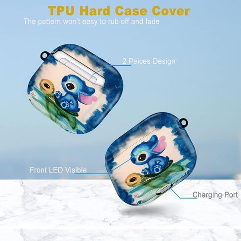 Airpods 3rd Generation Case (Not Fit Pro) - Wonjury Flower Protective Hard Airpods 3 Case Cover Shockproof Women Girls with Keychain for Apple Airpod Gen 3 (2021) Charging Case, 2Pack, Flower in Saudi Arabia