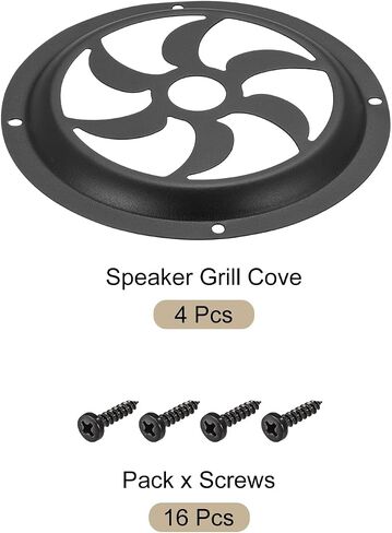 MECCANIXITY Speaker Cover 6.5 Inch Hollow Mesh Subwoofer Grill Guard Protector with Screws for Home Audio DIY Black 4 Pack in Saudi Arabia
