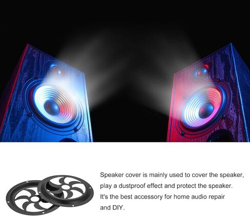 MECCANIXITY Speaker Cover 6.5 Inch Hollow Mesh Subwoofer Grill Guard Protector with Screws for Home Audio DIY Black 4 Pack in Saudi Arabia