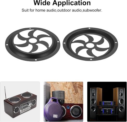 MECCANIXITY Speaker Cover 6.5 Inch Hollow Mesh Subwoofer Grill Guard Protector with Screws for Home Audio DIY Black 4 Pack in Saudi Arabia