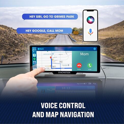 شاشة Apple Carplay & Android التلقائية المحمولة، شاشة 9.3 بوصة HD IPS، مستقبل راديو السيارة، مشغل الوسائط المتعددة، بلوتوث، AUX/FM، وصلة مرآة، DVR، التحكم الصوتي in Saudi Arabia