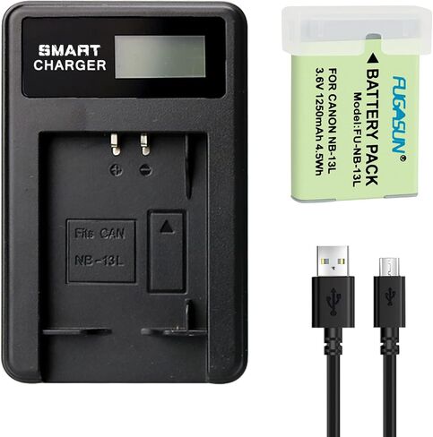 1 pcs 1250mAh NB-13L NB13L Battery with Battery Charger for Canon G5X / G5X Mark II / G7X / G7X Mark II / G7 X Mark III G9X SX620 HS SX720 HS Camera in Saudi Arabia