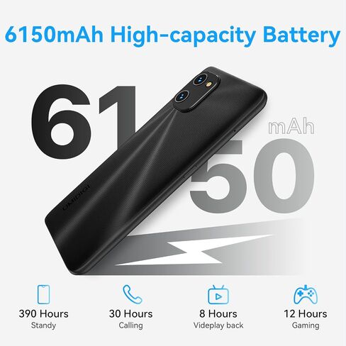 هاتف UMIDIGI POWER 7S الخلوي، 4 جيجابايت + 64 جيجابايت بطارية 6150 مللي أمبير في الساعة هاتف ذكي غير مقفل مع شاشة كاملة 6.7 بوصة + كاميرا ثلاثية بدقة 16 ميجابكسل هاتف أندرويد in Saudi Arabia