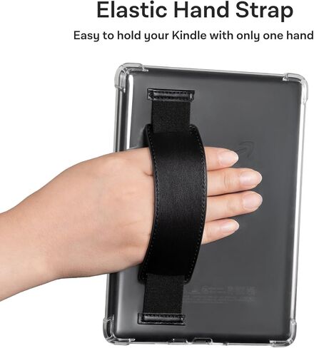 CoBak Clear Case & Hand Strap for Kindle Paperwhite 11th Gen 2021 & Signature Edition(6.8")-Lightweight Scratch-Proof Silicone Back Cover. Perfectly Clear Protection in Saudi Arabia