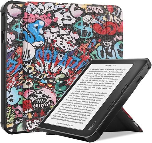 E-Reader Cover for Kobo Sage 8 inch(2021 Release),Ultra Slim Lightweight with Auto Sleep/Wake Up Function Folio Stand Leather Case for Kobo Sage 2021 8" E-Book (TPU-Big Eye) in Saudi Arabia