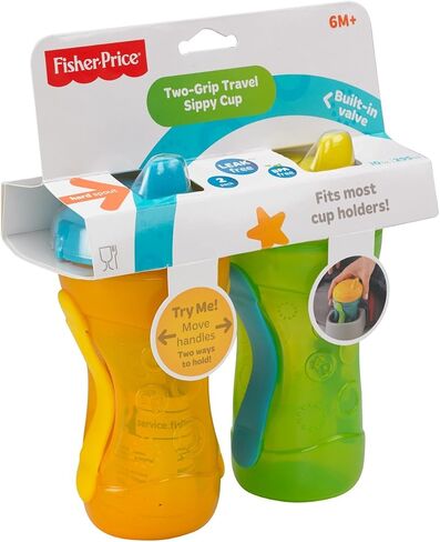 Fisher-PriceTwo-Grip Travel Sippy Cup Hard Spout, Large, 2-Count in Saudi Arabia