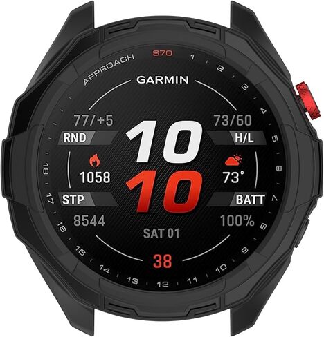 MOTONG Compatible with Garmin Approach S70 47mm TPU Protective Case - TPU Protective Watch Case Cover Shell Compatible with Garmin Approach S70 47mm(47mm Black) in Saudi Arabia