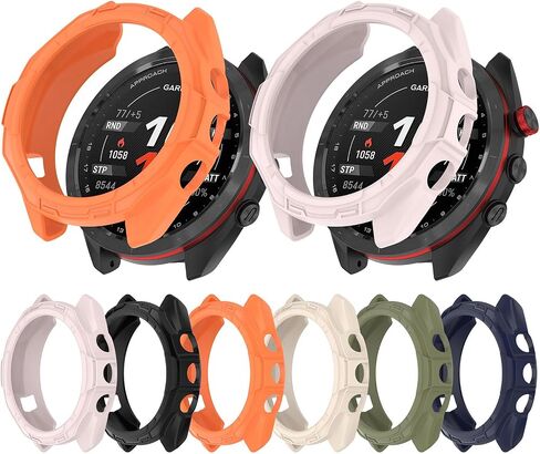 MOTONG Compatible with Garmin Approach S70 47mm TPU Protective Case - TPU Protective Watch Case Cover Shell Compatible with Garmin Approach S70 47mm(47mm Black) in Saudi Arabia