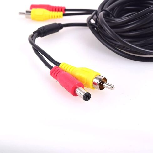 15M 59Ft RCA DC Power Audio Video AV Extension Cable for CCTV Security Car Tuck Bus Trailer Reverse Parking Camera in Kuwait
