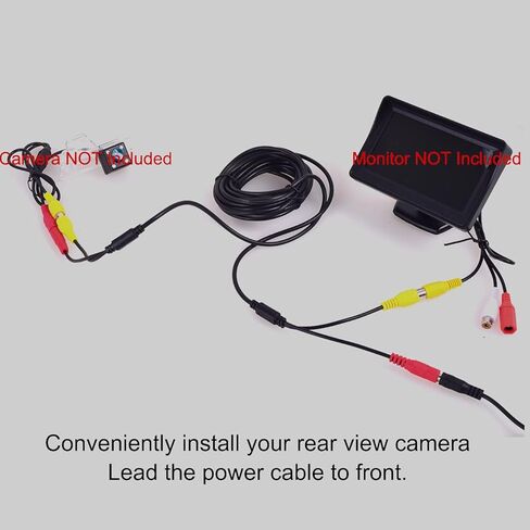 15M 59Ft RCA DC Power Audio Video AV Extension Cable for CCTV Security Car Tuck Bus Trailer Reverse Parking Camera in Kuwait