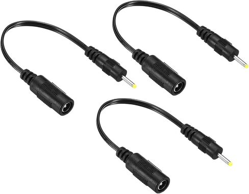MECCANIXITY DC Extension Cable 5.5x2.1mm Female to 2.5x0.7mm Male Power Extension Wire Plug Cord for LED Strip Camera CCTV, Black Pack of 3 in Saudi Arabia