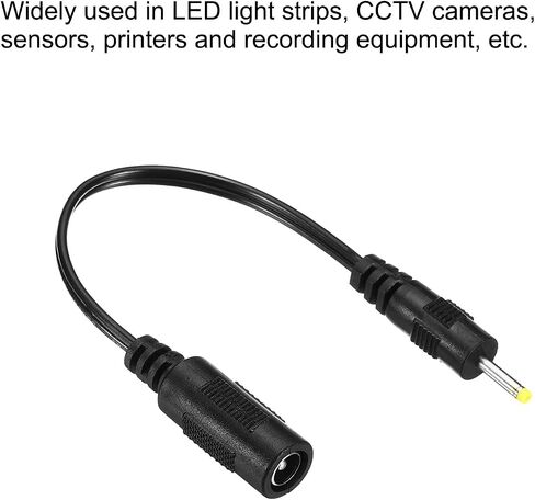 MECCANIXITY DC Extension Cable 5.5x2.1mm Female to 2.5x0.7mm Male Power Extension Wire Plug Cord for LED Strip Camera CCTV, Black Pack of 3 in Saudi Arabia