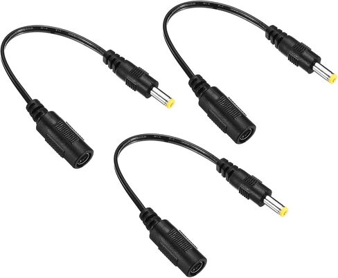 MECCANIXITY DC Extension Cable 5.5x2.1mm Female to 2.5x0.7mm Male Power Extension Wire Plug Cord for LED Strip Camera CCTV, Black Pack of 3 in Saudi Arabia