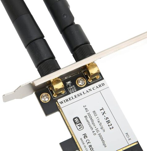 بطاقة شبكة ثنائية النطاق 2.4G/5G، معدل عالي 300 ميجابت في الثانية، بطاقة شبكة سطح المكتب PCI-E، بلوتوث 4.0 مع هوائي in Kuwait