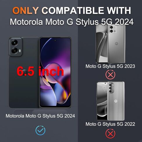 RMOCR Case for Moto G Stylus 5G 2022 with Tempered Glass Screen Protector,Heavy Duty Rugged Shockproof Full Body Protective Phone Cover,Black Matte in Saudi Arabia